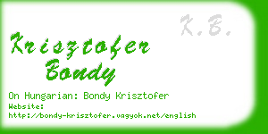 krisztofer bondy business card